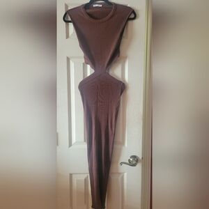 Elegant Brown Sleeveless Dress